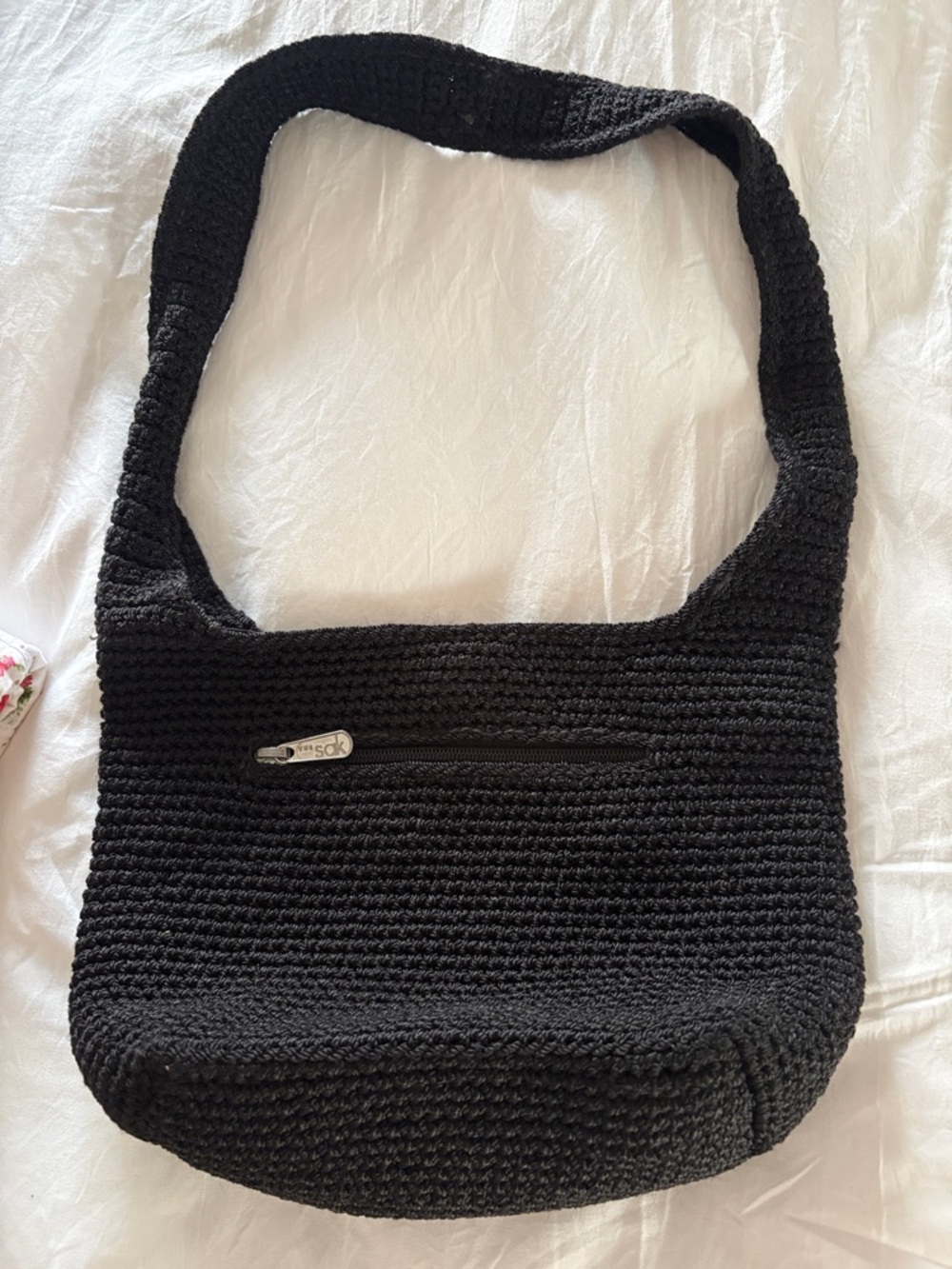 The Sak Black Crochet Shoulder Bag